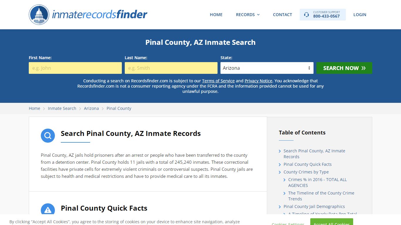 Pinal County, AZ Inmate Lookup & Jail Records Online